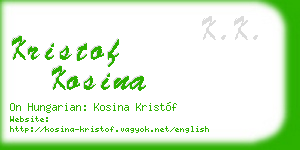 kristof kosina business card