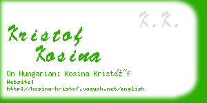 kristof kosina business card